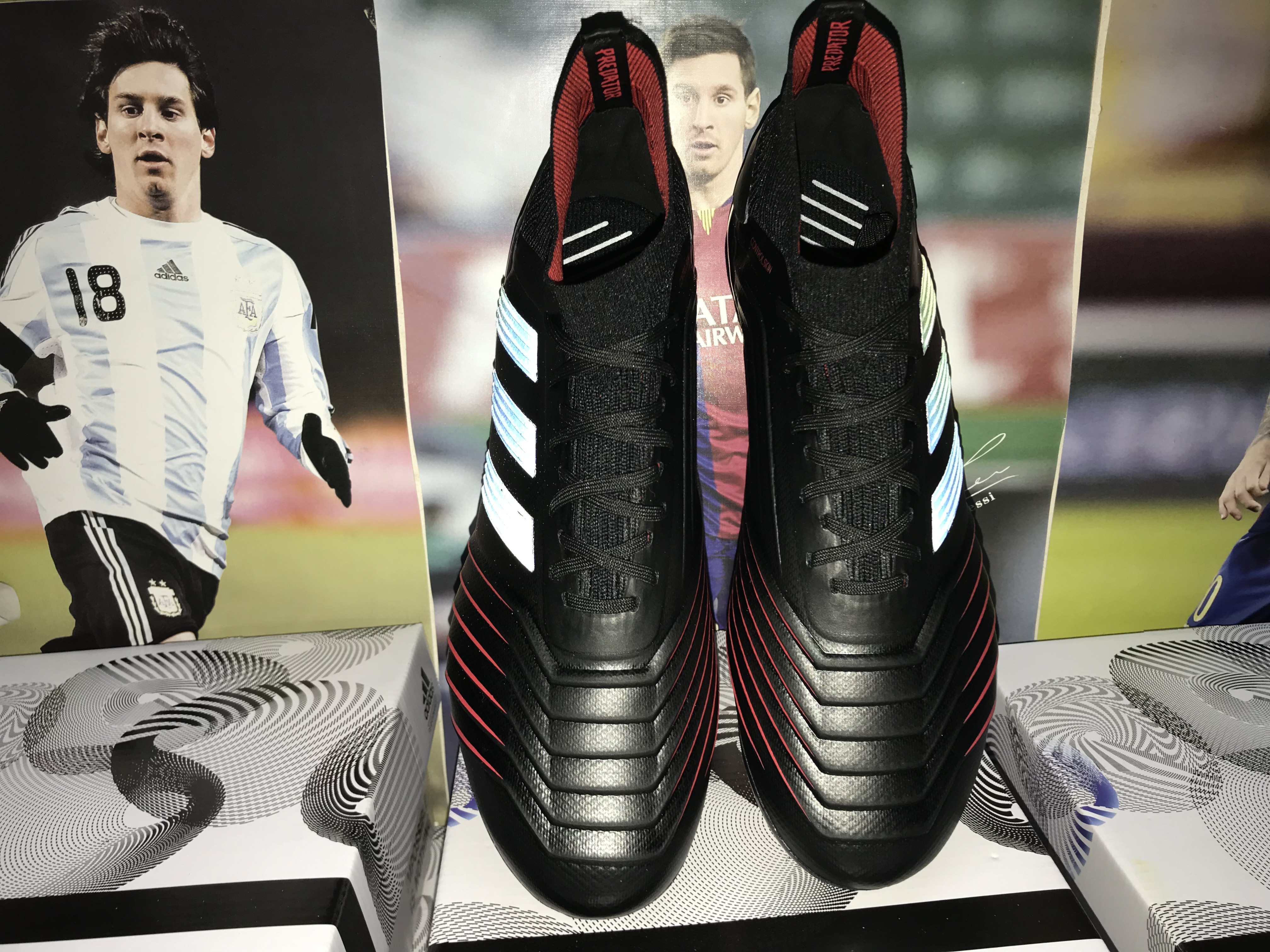 Adidas Predator 19.1 FG Black Active Red Soccer Cleats Adidas Predator 19.1 FG Black Active Red Soccer Cleats