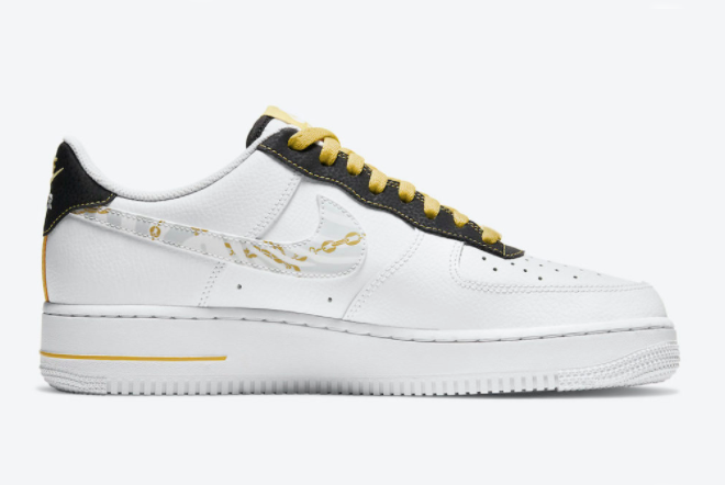 Nike Air Force 1 Low Reflective Zebra Swooshes Gold Links DH5284-100 - Shop Now! Nike Air Force 1 Low Reflective Zebra Swooshes Gold Links DH5284-100 - Shop Now!