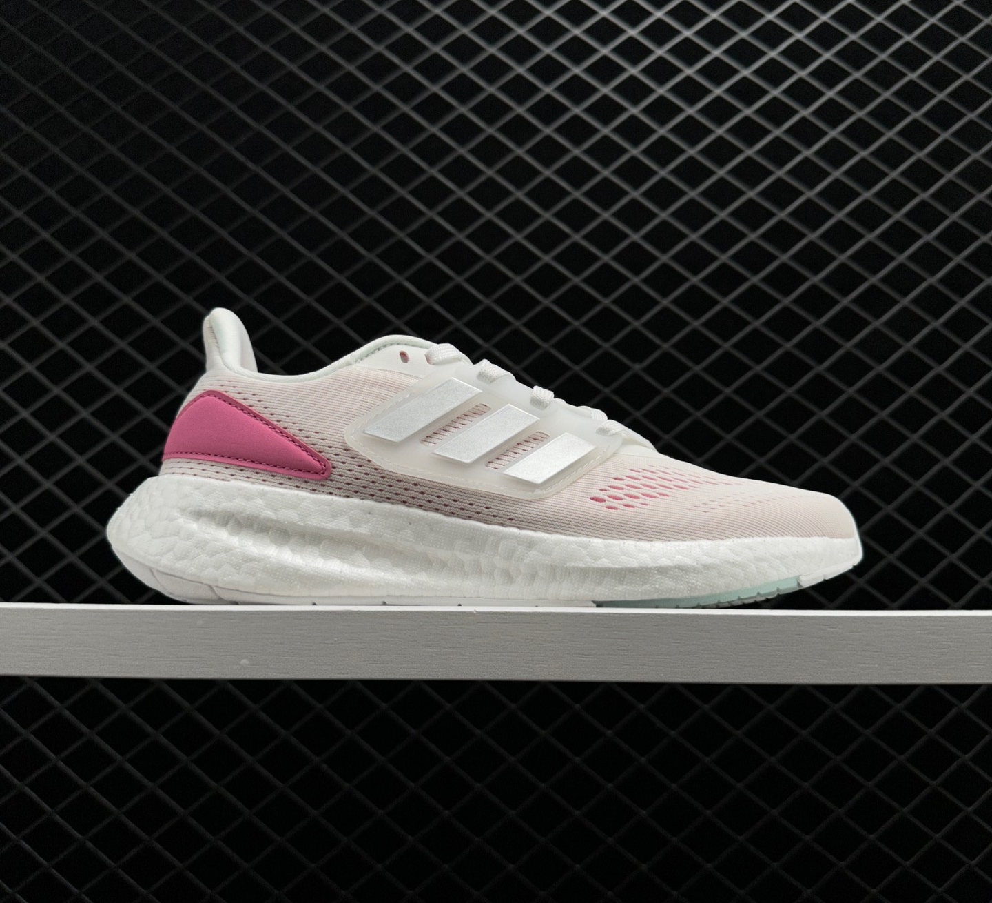 Adidas Pureboost 22 Cloud White Silver Metallic Beam Pink - HQ1457