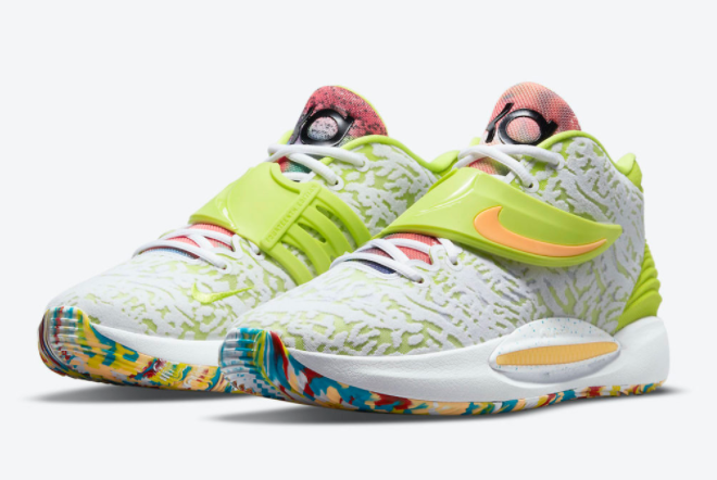Nike KD 14 White/Lime Green-Multi-Color CZ0170-101 - Stylish Performance Basketball Shoes Nike KD 14 White/Lime Green-Multi-Color CZ0170-101 - Stylish Performance Basketball Shoes