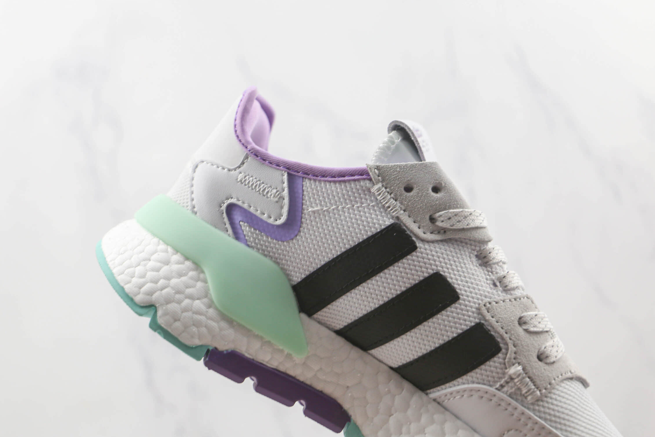 Adidas Nite Jogger Boost Cloud White Green Purple FW6702 - Stylish and Comfortable Sneakers Adidas Nite Jogger Boost Cloud White Green Purple FW6702 - Stylish and Comfortable Sneakers