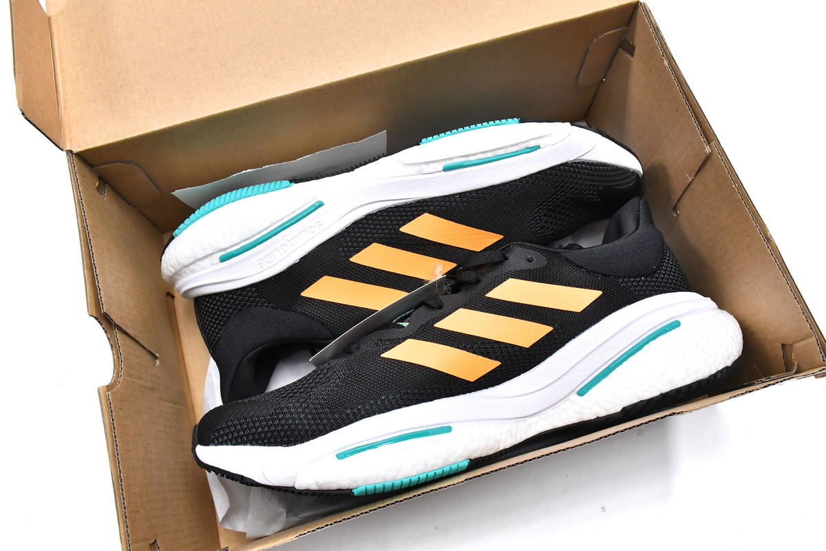 Adidas Solarglide 5 Black Flash Orange Mint Rush GX5469 - Lightweight Performance Running Shoes Adidas Solarglide 5 Black Flash Orange Mint Rush GX5469 - Lightweight Performance Running Shoes