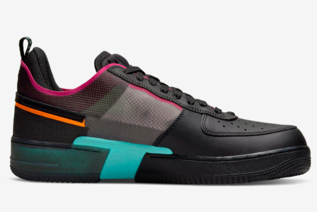 Nike Air Force 1 React Black Neon Shoes: Bold Black/Orange/Pink Prime (DH7615-001) Nike Air Force 1 React Black Neon Shoes: Bold Black/Orange/Pink Prime (DH7615-001)