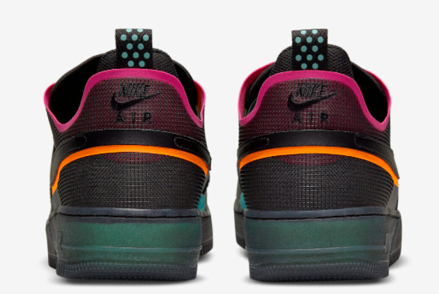 Nike Air Force 1 React Black Neon Shoes: Bold Black/Orange/Pink Prime (DH7615-001) Nike Air Force 1 React Black Neon Shoes: Bold Black/Orange/Pink Prime (DH7615-001)
