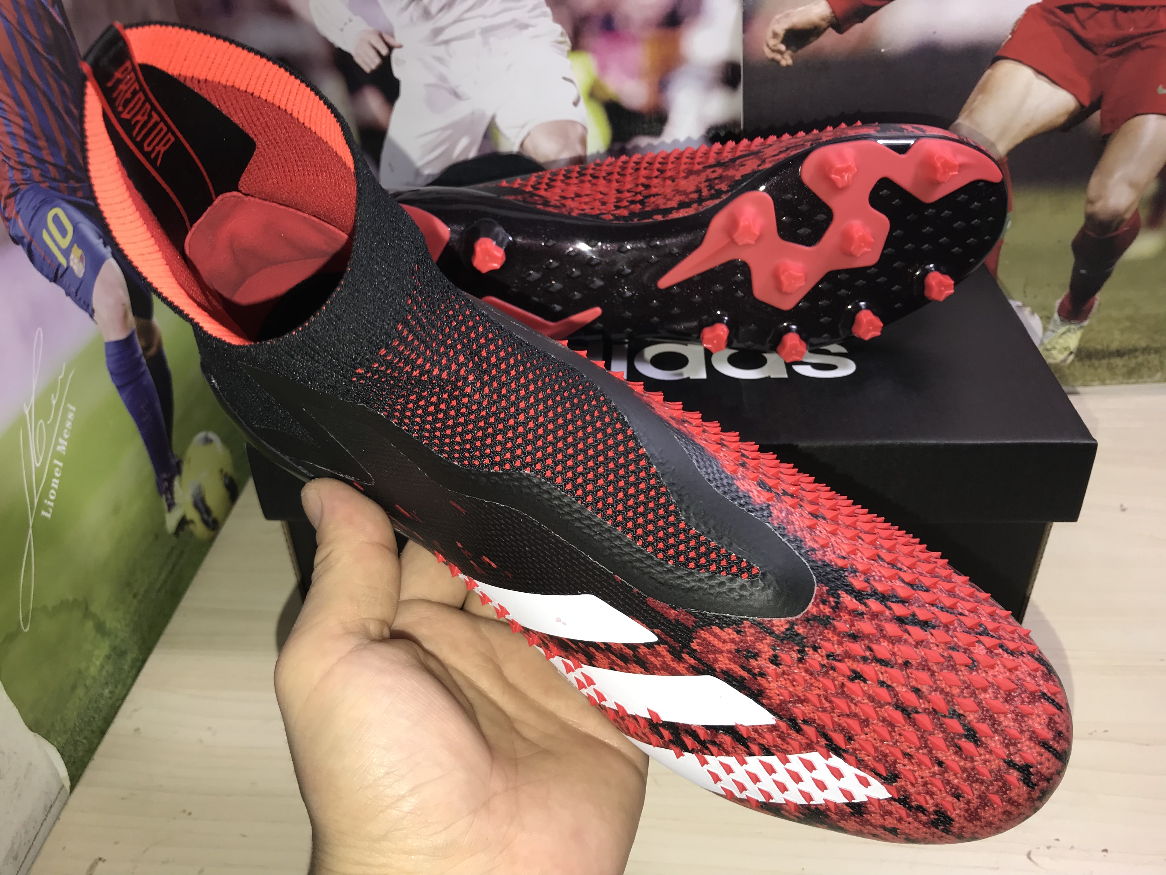 Adidas Predator Mutator 20+ Ag Black White Red Football Shoes - FV3193