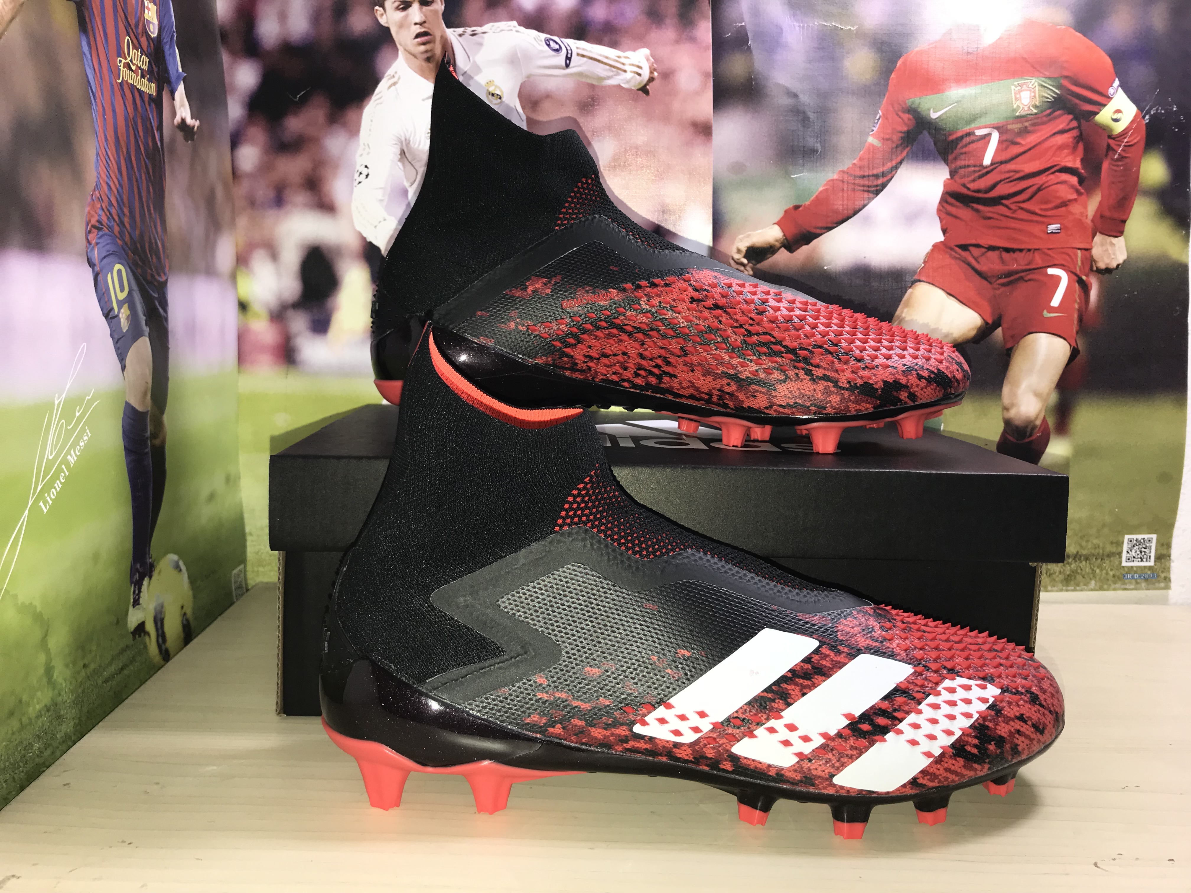 Adidas Predator Mutator 20+ Ag Black White Red Football Shoes - FV3193