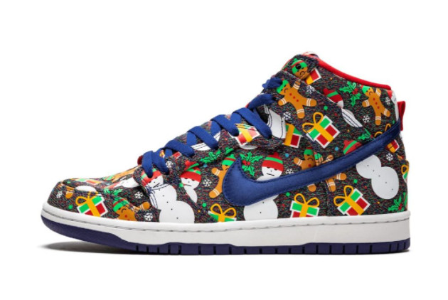 Concepts x Nike SB Dunk High 'Ugly Christmas Sweater' Blue Ribbon/Atom Red