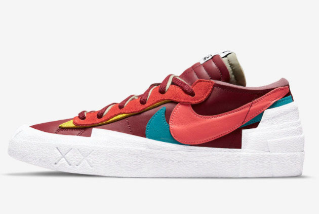 KAWS x Sacai x Nike Blazer Low - Team Red/Orange-Pink-Blue DM7901-600