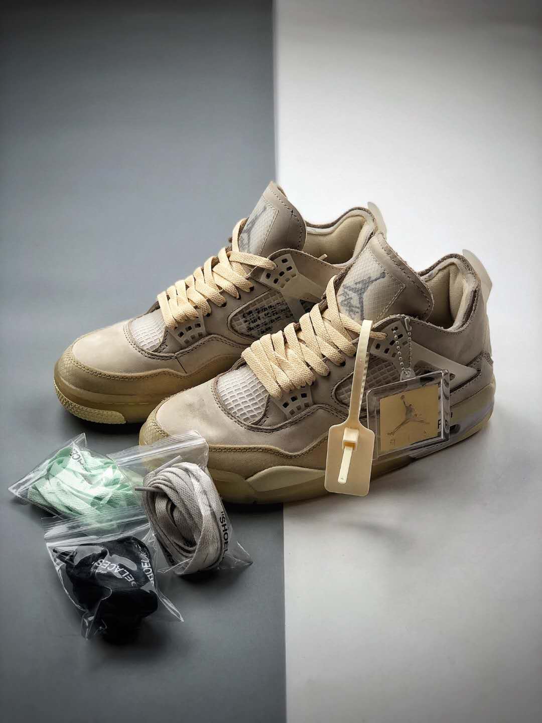 Off-White x Air Jordan 4 SP 'Sail' Sneakers - Limited Edition! Off-White x Air Jordan 4 SP 'Sail' Sneakers - Limited Edition!