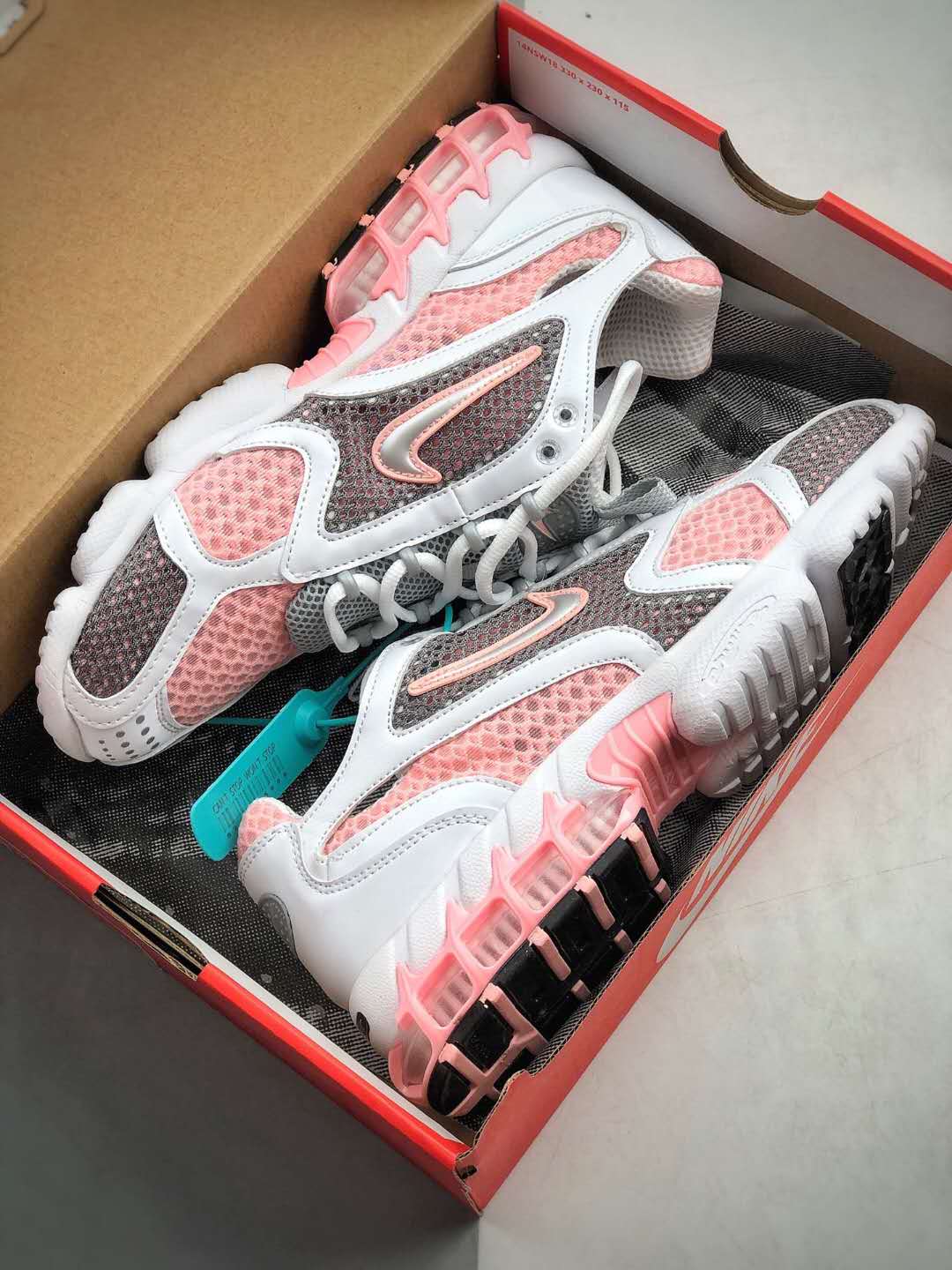 Stussy x Nike Air Zoom Spiridon Caged 2 Cloud White Pink Grey CJ1288-614: Shop the Latest Release Now!