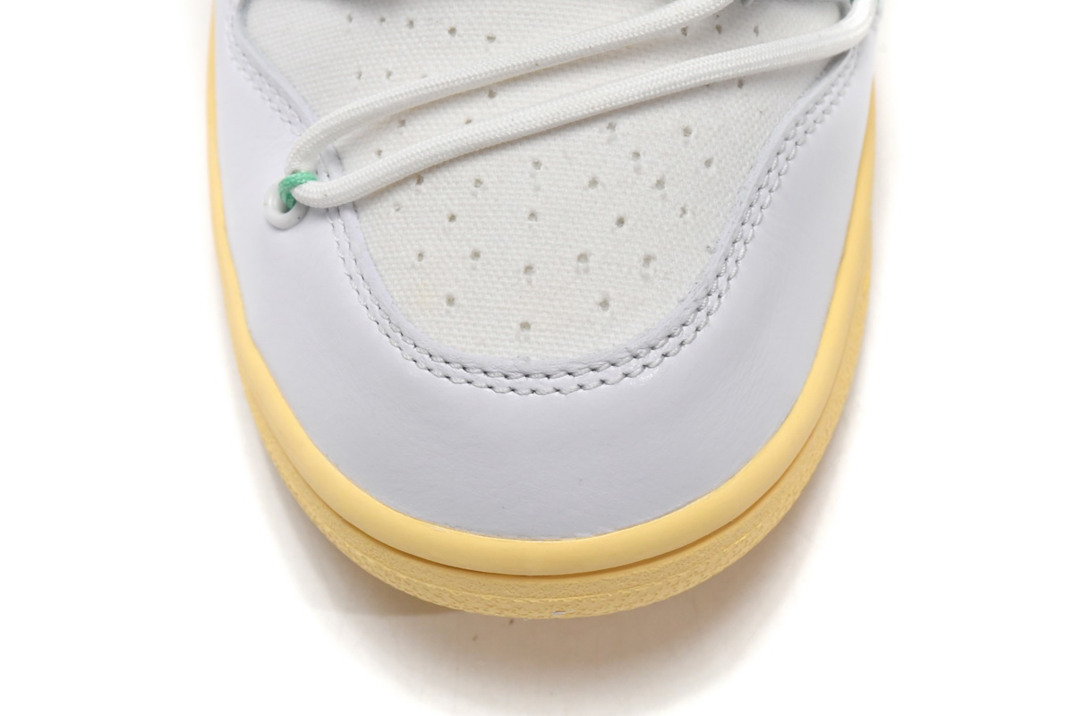 Off-White x Nike SB Dunk Low White Silver Yellow DM1602-127 – Limited Edition Designer Sneakers