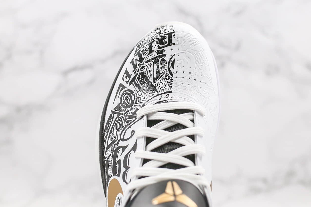 Nike Zoom Kobe V Proyro Black Month White Gold CT8044-100 - Premium Basketball Shoes Nike Zoom Kobe V Proyro Black Month White Gold CT8044-100 - Premium Basketball Shoes