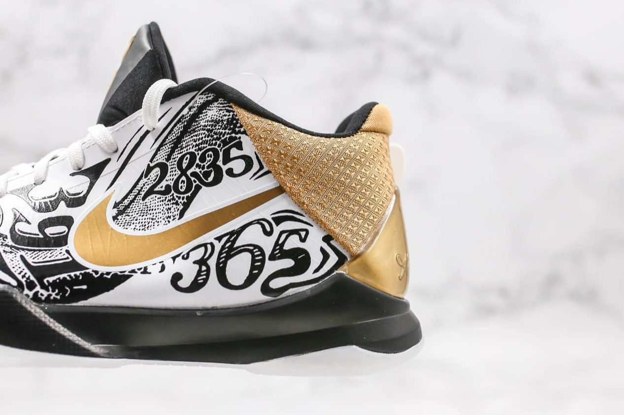 Nike Zoom Kobe V Proyro Black Month White Gold CT8044-100 - Premium Basketball Shoes Nike Zoom Kobe V Proyro Black Month White Gold CT8044-100 - Premium Basketball Shoes