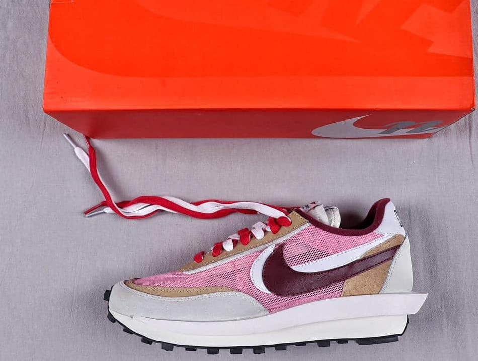 Sacai x Nike LVD Waffle Daybreak Swoosh Pink Gery White Red BV0073 500 - Top Choice for Stylish Sneakers!