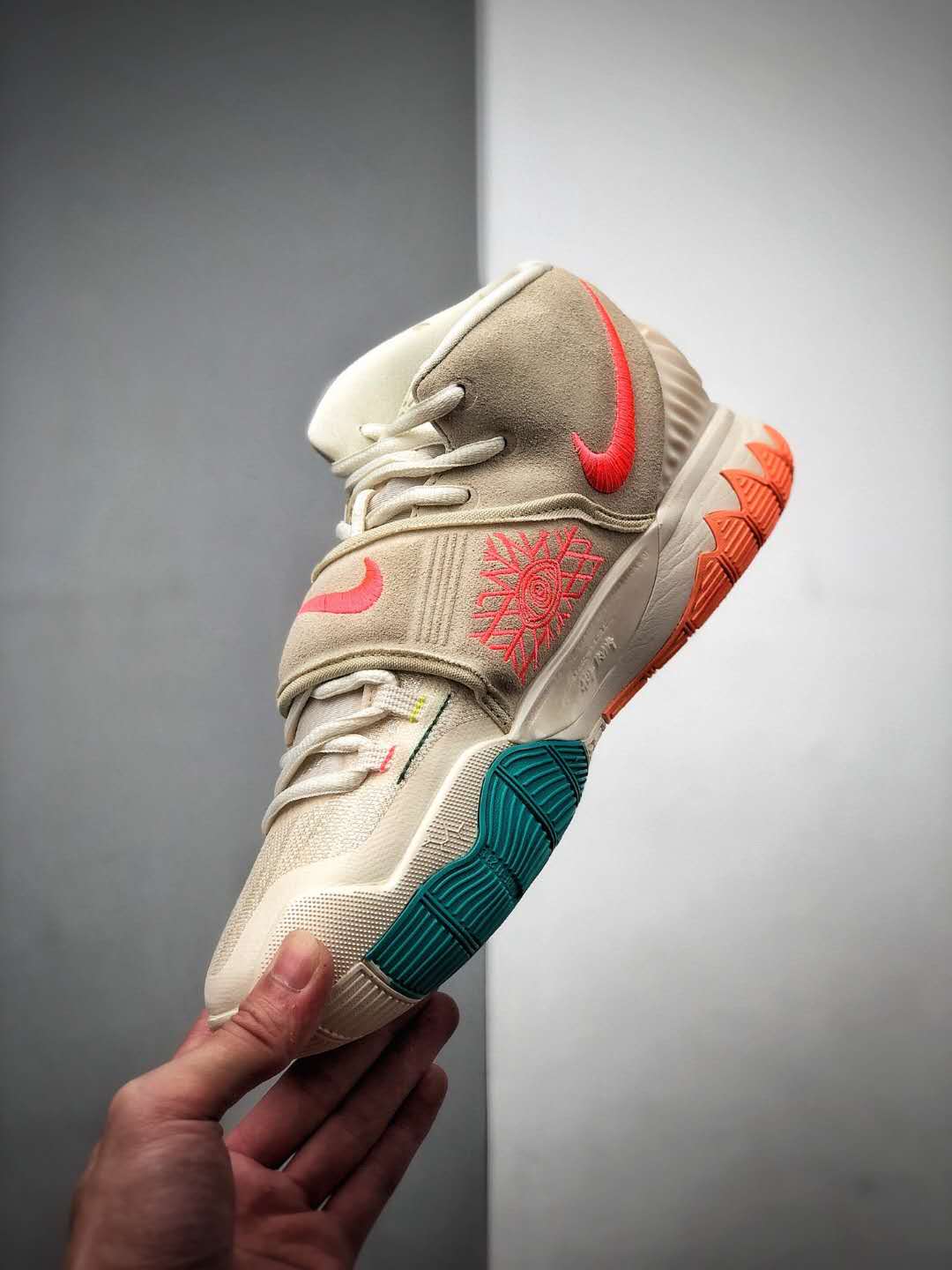 Nike Kyrie 6 Beige Cream Bright Crimson Green Yellow Irving Basketball Shoes CD5031-101 Nike Kyrie 6 Beige Cream Bright Crimson Green Yellow Irving Basketball Shoes CD5031-101