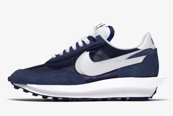 Fragment x Sacai x Nike LDWaffle Blue Void/Obsidian/White DH2684-400 - Limited Edition Collaboration Sneakers - Shop Now!