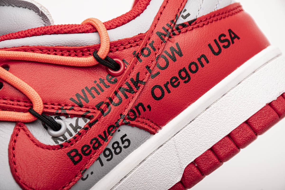 Off-White x Nike SB Dunk Low Red Wolf Grey | CT0856-600