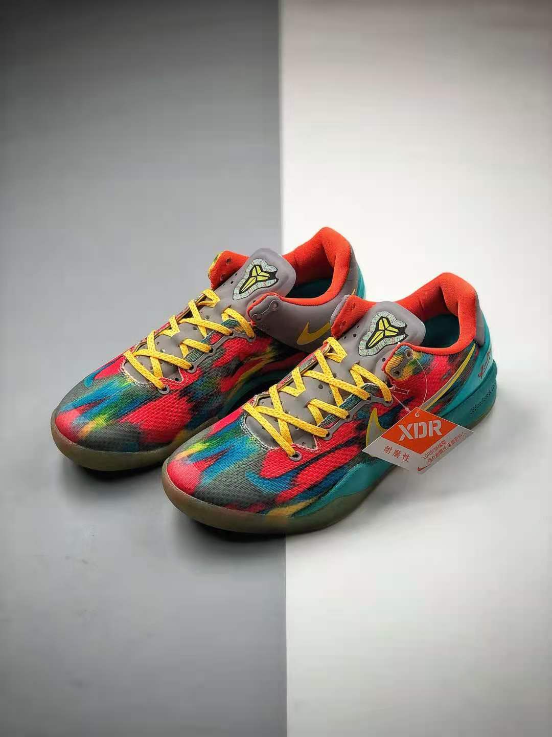 Nike Zoom Kobe 8 System GC Venice Beach Orange Blue Multi-Color 555286-002 - Stylish and vibrant basketball shoes.
