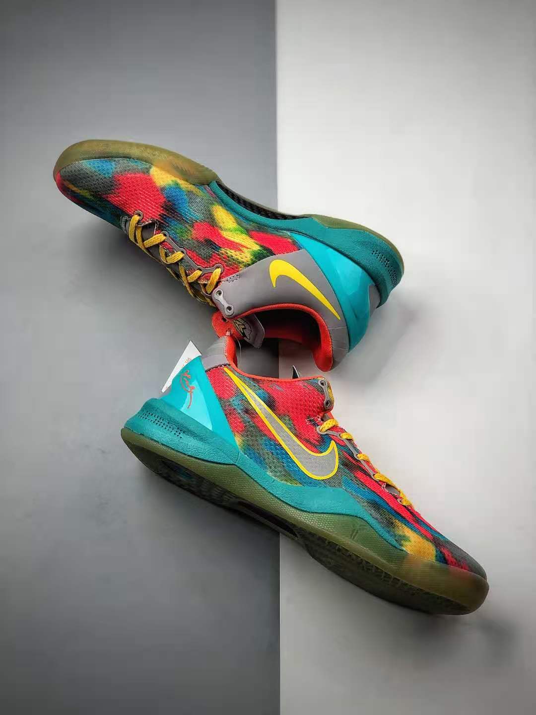 Nike Zoom Kobe 8 System GC Venice Beach Orange Blue Multi-Color 555286-002 - Stylish and vibrant basketball shoes.