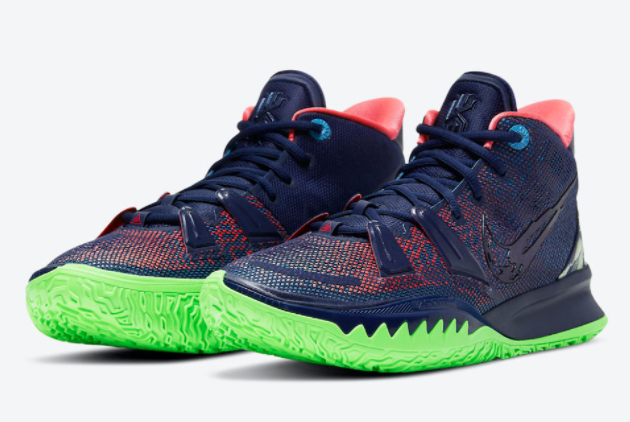 Nike Kyrie 7 'Multi-Color' Navy/Pink-Green CQ9327-401 - Stylish and Dynamic Basketball Shoes