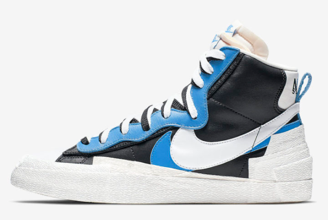 Sacai x Nike Blazer Mid - Black/University Blue - Sail-White: BV0072-001