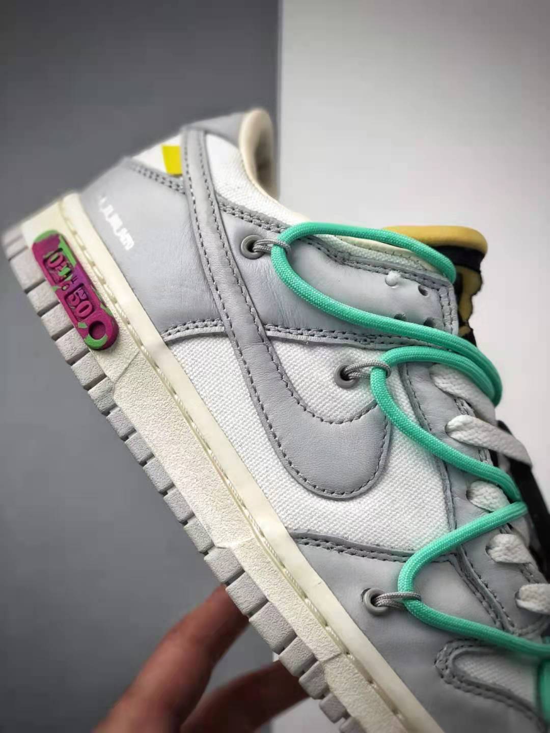 Off-White x Nike SB Dunk Low 04 of 50 OW White Grey Green DM1602-114: Limited Edition Collaboration
