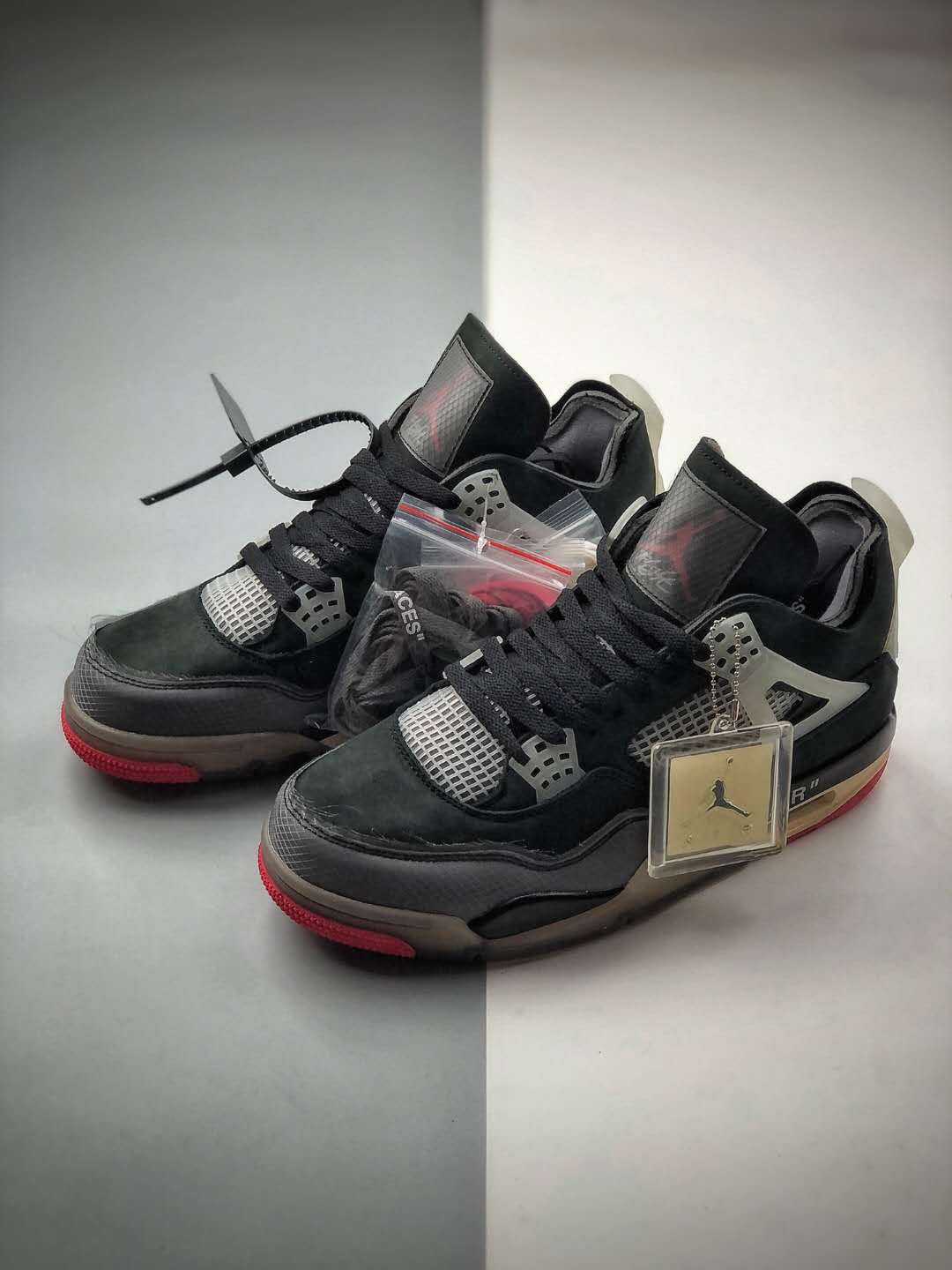 Off-White x Air Jordan 4 Retro Black - Limited Edition Sneakers