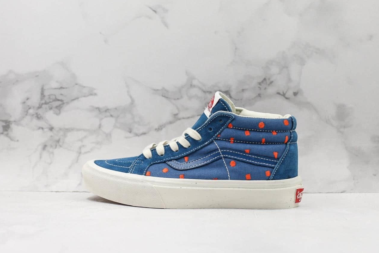 Vans OG SK8-Mid LX Blue Geometry Pattern VN0A4BVCVZ8 - Stylish and Unique Mid-Top Sneakers