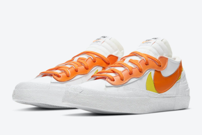 Sacai x Nike Blazer Low White/Magma Orange DD1877-100 | Stylish Collaboration Sneakers