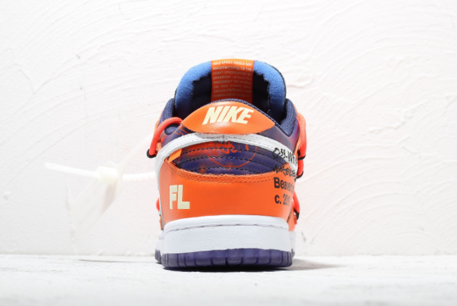 OFF-WHITE x Nike Dunk Low x FL Orange/Navy Blue-White CT0856-801 - Latest Collaboration in Limited Edition Footwear